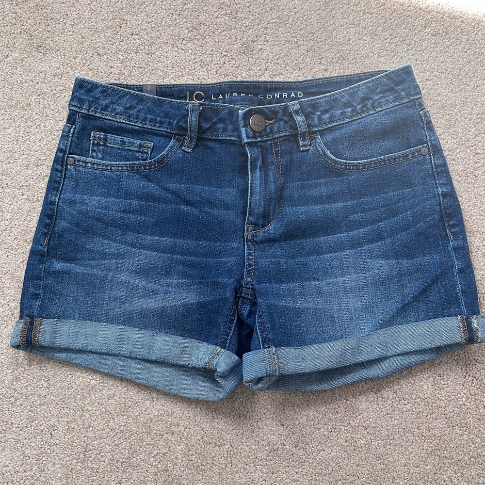 Lauren Conrad cuffed jean shorts; Denim